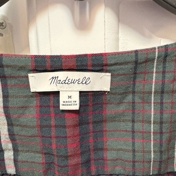 Madewell V-Neck Button Front Shirt Plainview Multicolor Lightweight Plaid Size M - Picture 3 of 7
